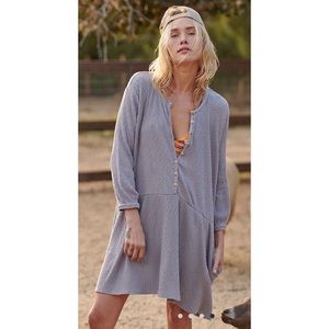 Free People FP Beach Blossom Button Front Tunic Dress, L
